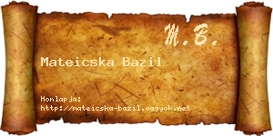 Mateicska Bazil névjegykártya